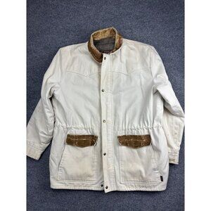 Vintage Walls Western Wear Jacket Mens XL White Canvas Lined Parka USA Workwear